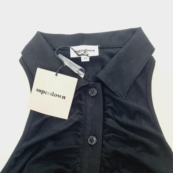 Superdown Rina Ruched Top in Black - Picture 4 of 9